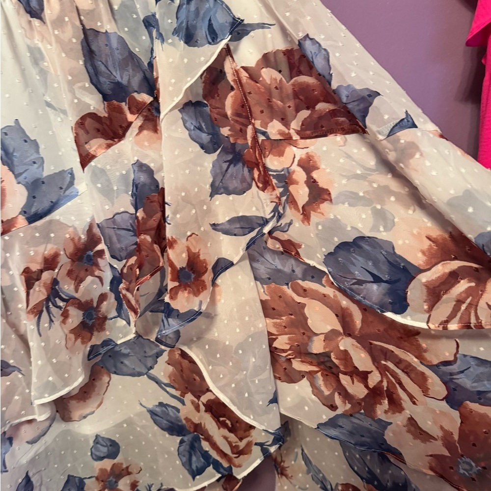 Lane Bryant Dress NWT  with Blue and Brown Floral Pattern Size 16 - Picture 11 of 11